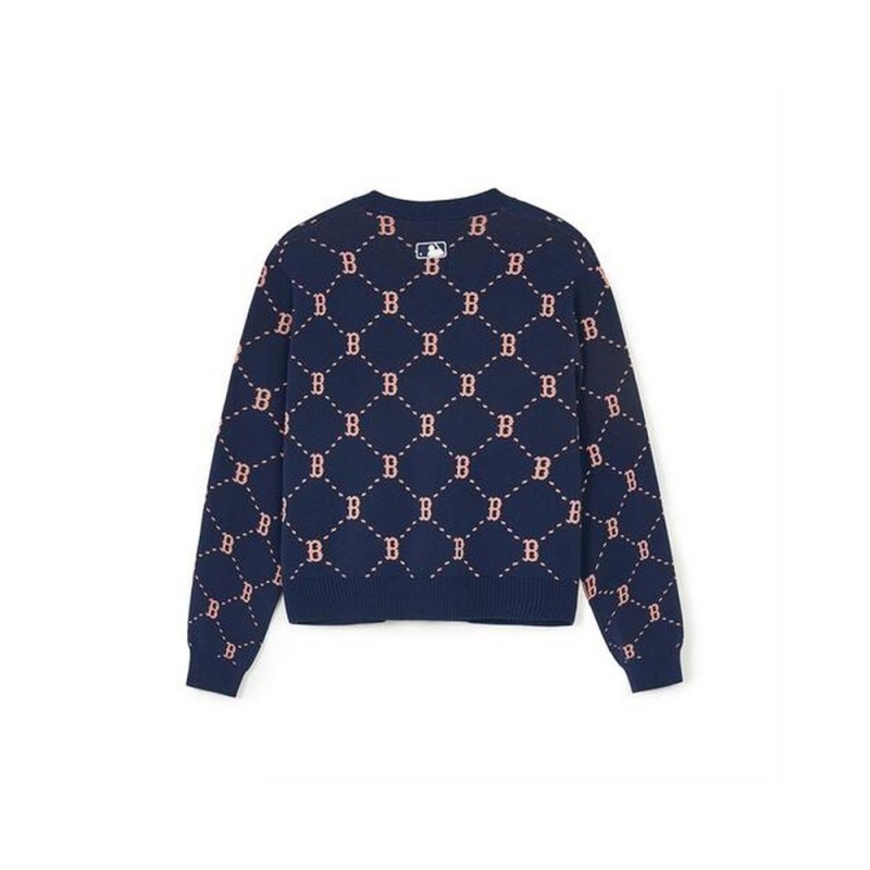 MLB [WMS] Dia MONOGRAM All Over Pattern Crop Cardigan BOSTON REDSOX Cardigan | IG07-Y7MB