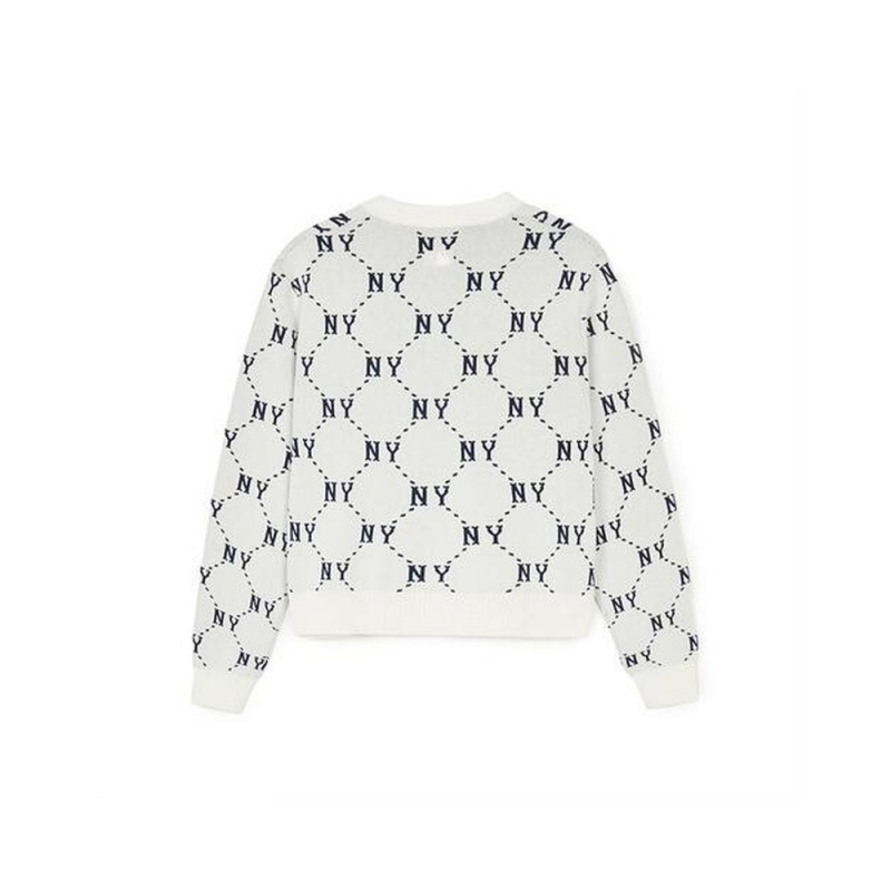 MLB [WMS] Dia MONOGRAM All Over Pattern Crop Cardigan New York Yankees Cardigan | BE59-M8QE