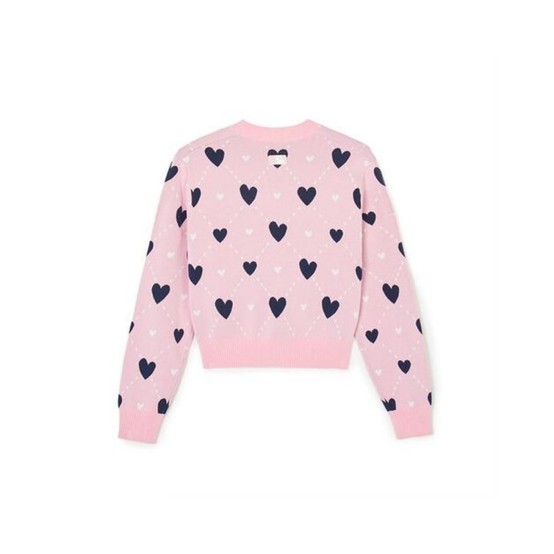 MLB [WMS] Heart All Over Pattern Crop Cardigan Cleveland Guardians Tops | OQ04-P5DI