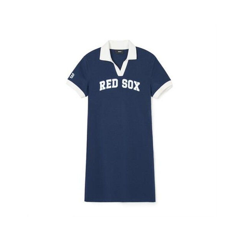 MLB [WMS] Varsity Lettering Pique Ops BOSTON REDSOX Dresses | JZ21-A1PM