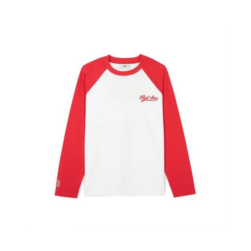 MLB [WMS] Varsity Raglan Loose Fit T Shirts BOSTON REDSOX Tops | BK39-H9FA