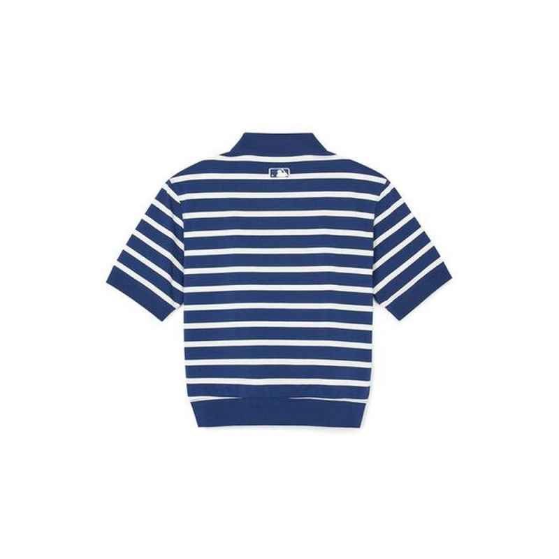 MLB [WMS] Varsity Stripe Crop Polo T Shirts New York Yankees T-Shirts | XO14-H8GU